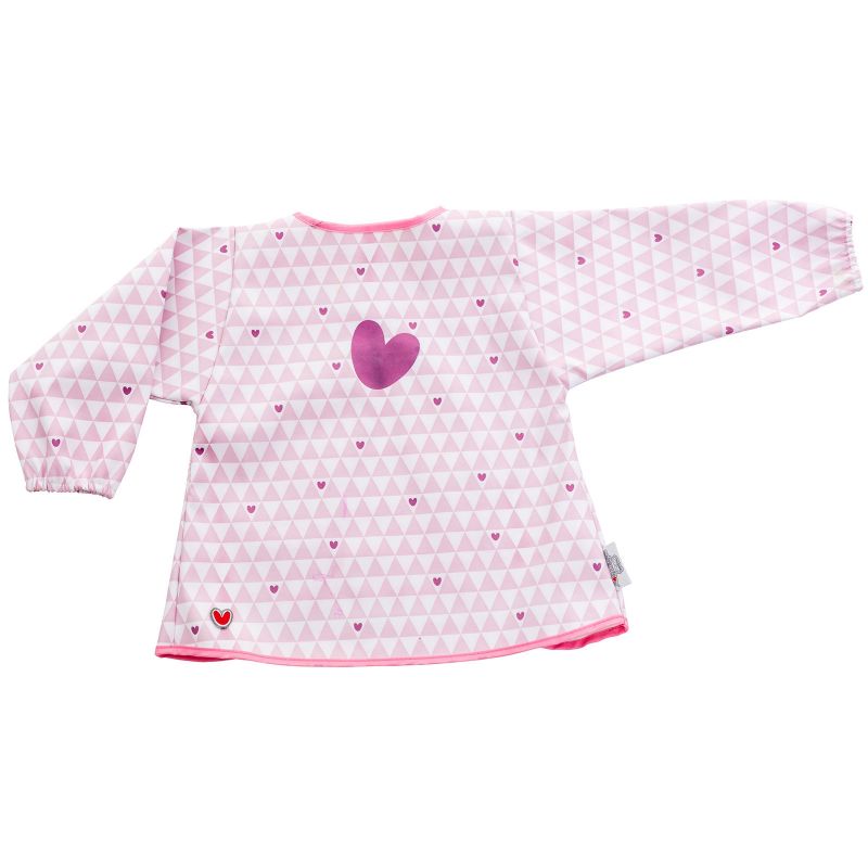 Bavoir plastifié à manches longues coeur rose Baby to Love