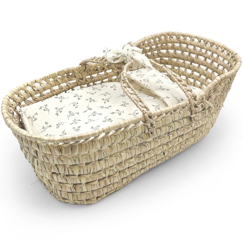 Couffin en osier pour poupée Olive Bloom Babyshower