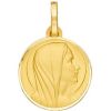 Médaille ronde Vierge auréolée 16 mm (or jaune 375°) - Berceau magique bijoux