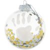 Boule de Noël transparente avec kit empreinte confettis argent et doré - Baby Art