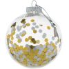 Boule de Noël transparente avec kit empreinte confettis argent et doré  par Baby Art