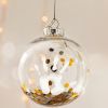 Boule de Noël transparente avec kit empreinte confettis argent et doré  par Baby Art