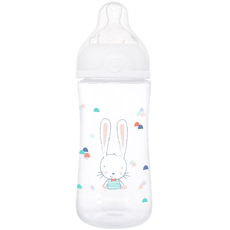 Biberon col large anti-colique emotion sweet bunny blanc (270 ml) Bébé Confort