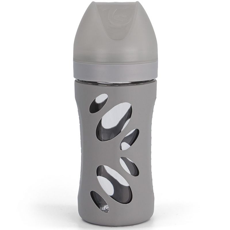 Biberon anti-colique en verre gris pastel (260 ml) Twistshake