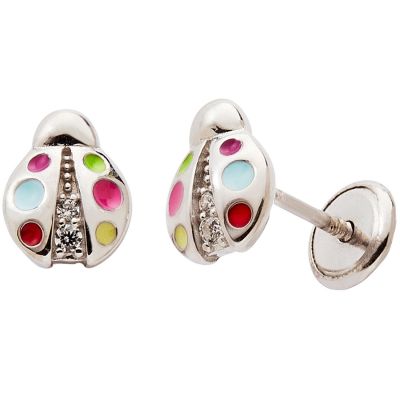 Boucles d'oreilles Coccinelles Oxydes (argent)