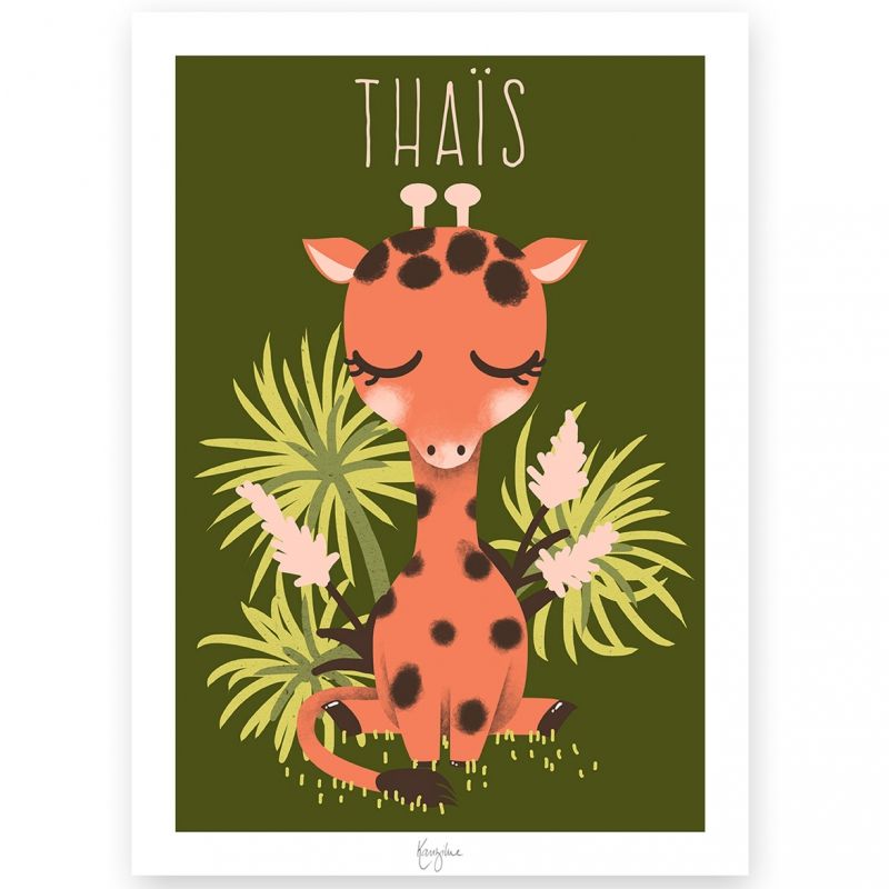 Carte A5 Les Animignons la girafe (personnalisable) Kanzilue