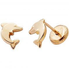 Boucles d'oreilles Dauphin (or jaune 375°) - Baby bijoux