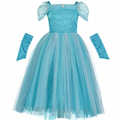 Robe de princesse turquoise scintillante (6-8 ans) Travis Designs
