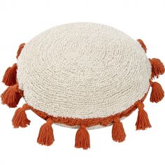 Coussin rond à pompons Circle terracotta (48 cm) - Lorena Canals