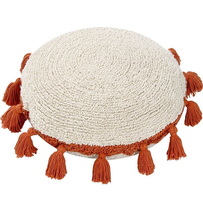 Coussin rond à pompons Circle terracotta (48 cm) Lorena Canals Produit 1 grande taille