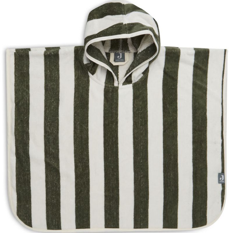 Poncho de bain rayé Leaf Green (1-4 ans) Jollein
