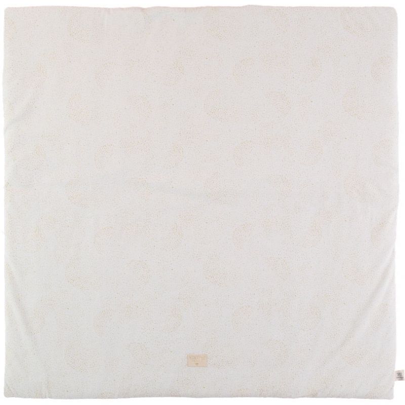 Tapis de parc Colorado coton bio Gold bubble White (100 x 100 cm) Nobodinoz