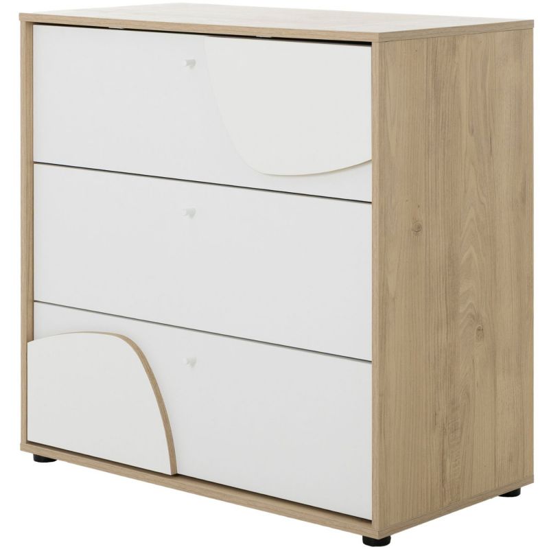 Trio Lit 70x140 cm et Commode 3 tiroirs + Armoire 2 portes Châtaignier naturel Basile Galipette Produit 5