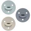 Pack de 3 sucettes Choochoo Buddy Sand-Blue Grey-Ivy Green (0-6 mois) - Elhée