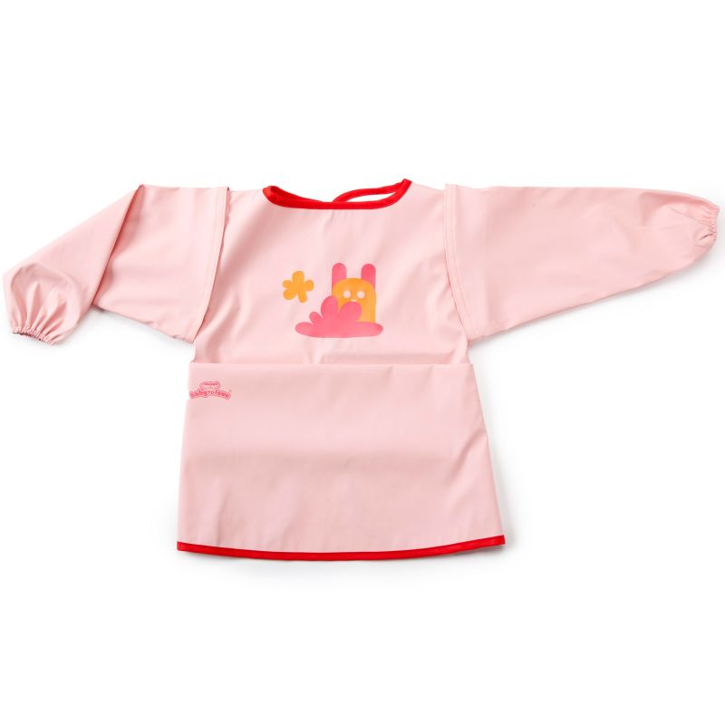 Bavoir plastifié à manches longues rose Baby to Love