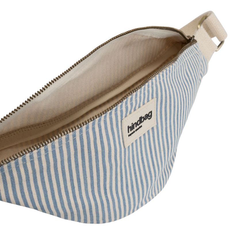 Sac banane Olivia Rayures Fines Bleu Hindbag Produit ouvert 4