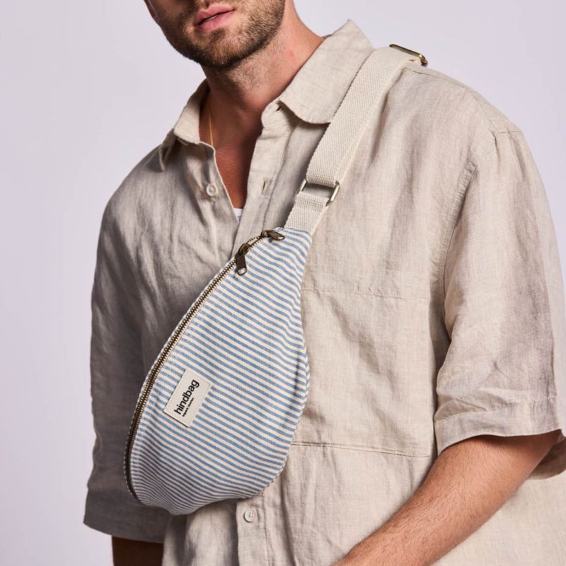 Sac banane Olivia Rayures Fines Bleu Hindbag Ambiance 6