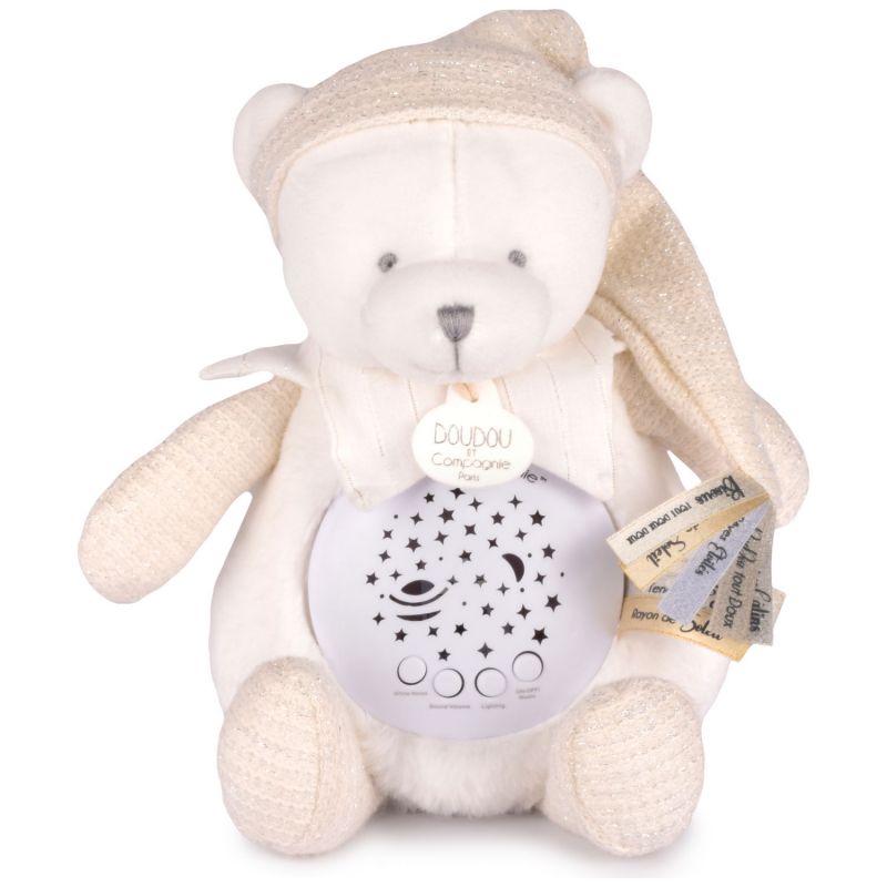 Veilleuse musicale projection d'étoiles ours blanc Doudou et Compagnie Produit 3