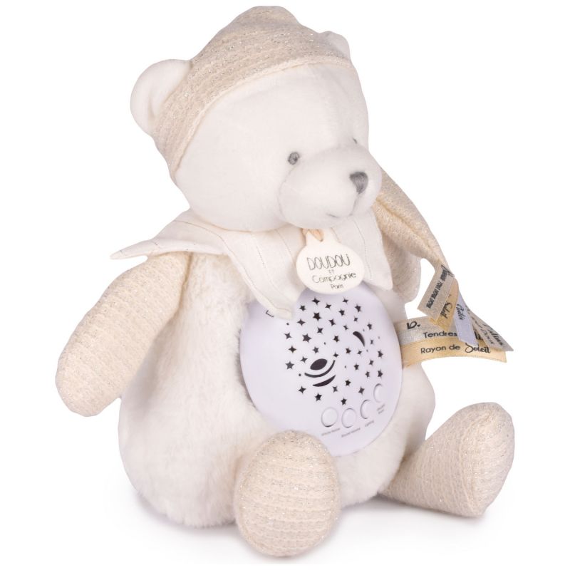Veilleuse musicale projection d'étoiles ours blanc Doudou et Compagnie Produit 4