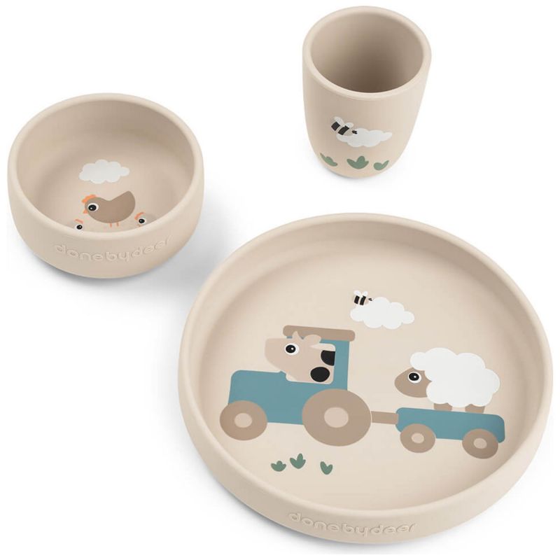 Coffret repas ventouse Tiny farm Sable Done by Deer Produit 1