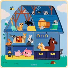 Puzzle en bois 3 niveaux Chez Moo