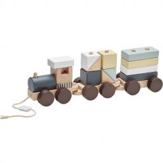 Train blocs de construction avec cubes naturel - Kid's Concept