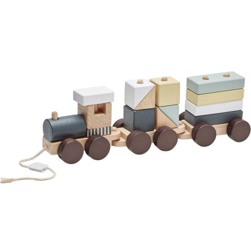 Train blocs de construction avec cubes naturel Kid's Concept Produit 1 grande taille