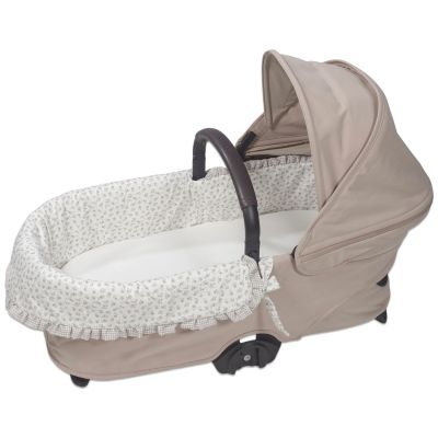 Housse de nacelle dual et Drap housse pour nacelle Little Bloom Fleurs Gris