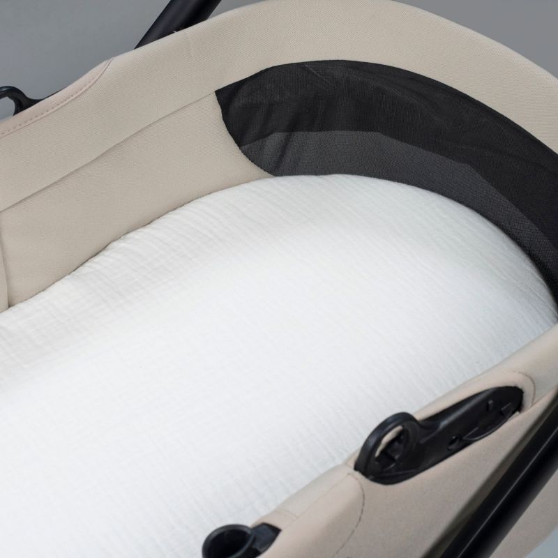 Housse de nacelle dual et Drap housse pour nacelle Little Bloom Fleurs Gris Pasito a pasito Produit 3