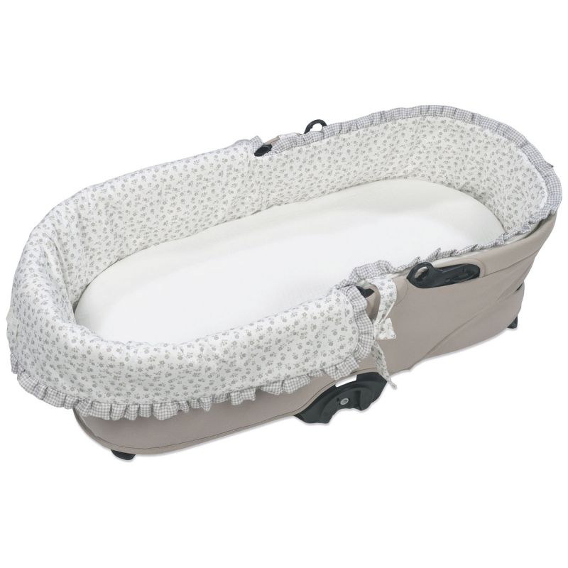 Housse de nacelle dual et Drap housse pour nacelle Little Bloom Fleurs Gris Pasito a pasito Produit 4