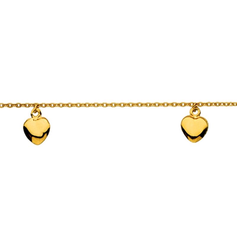 Bracelet maille forçat rond et breloque coeur  Berceau magique bijoux