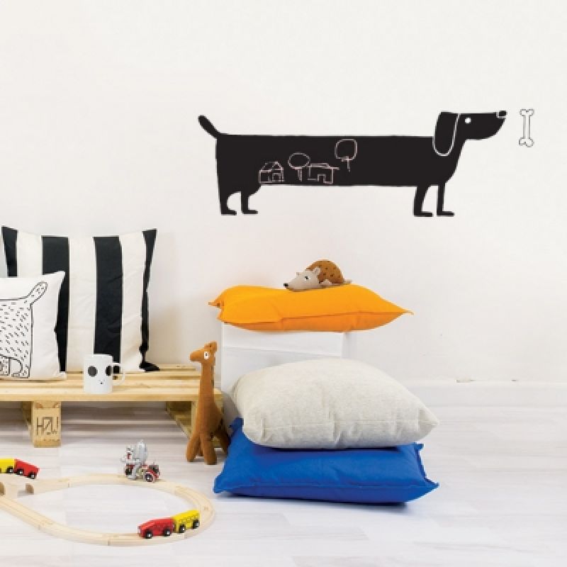 Stickers muraux chien ardoise Chispum