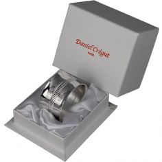 Rond de serviette Godron bombé personnalisable (métal argenté) dans son coffret