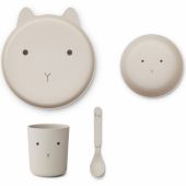 Coffret repas en bioplastique Brody lapin sandy (4 pièces)