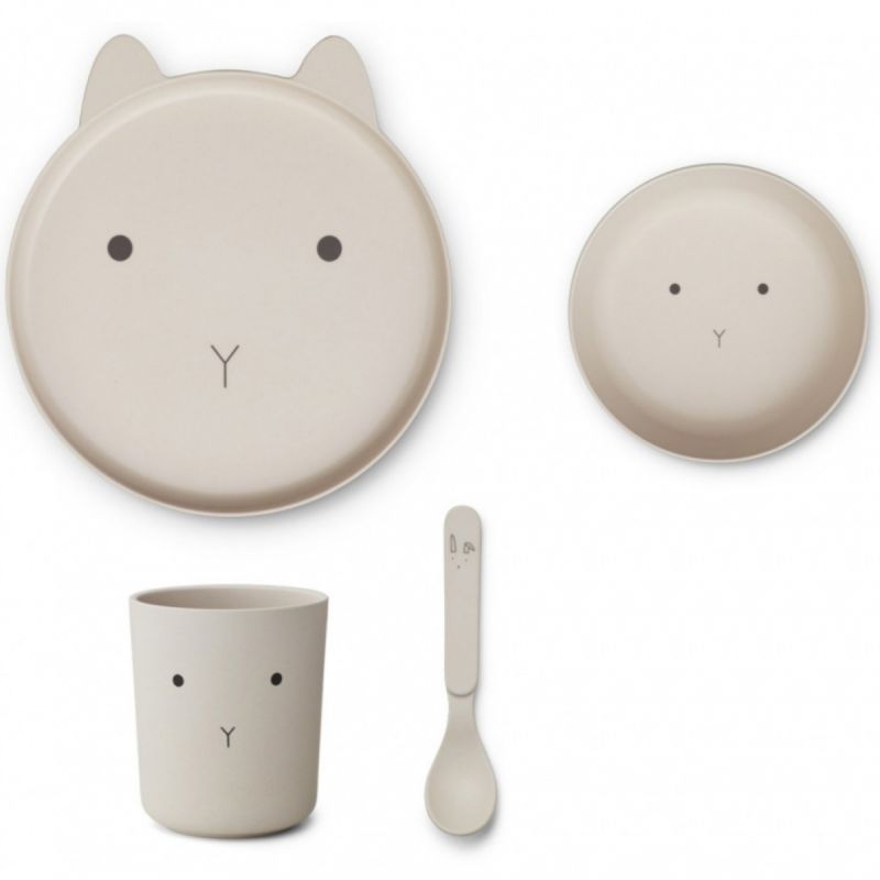 Coffret repas en bioplastique Brody lapin sandy (4 pièces) Liewood
