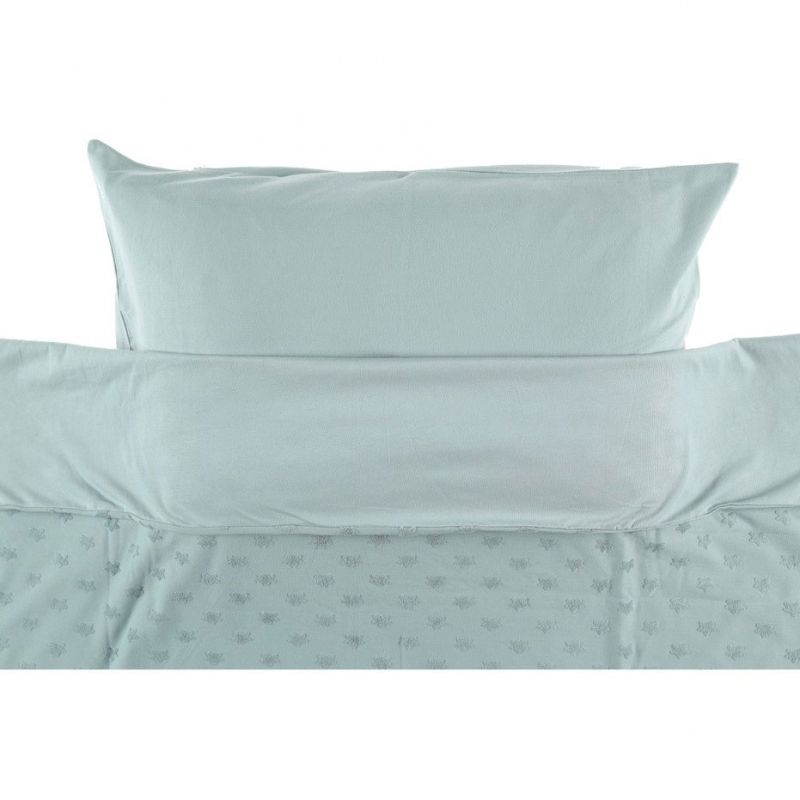 Housse de couette + taie d'oreiller vert d'eau Mix et Match (100 x 140 cm) Noukie's