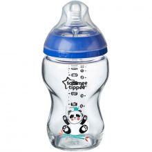 Biberon en verre Closer to nature Panda bleu (250 ml)  par Tommee Tippee