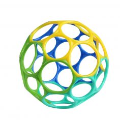 Balle hochet souple bleu et vert - Oball