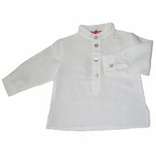 Chemise de baptême blanche manches longues (6 mois)  par Nice Kids