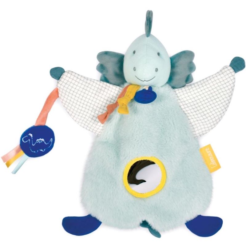 Doudou marionnette d'éveil 3 en 1 Dino Filou amande Doudou et Compagnie