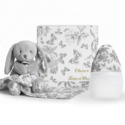 Coffret Biberon et doudou X Tartine et Chocolat Gris Elhée