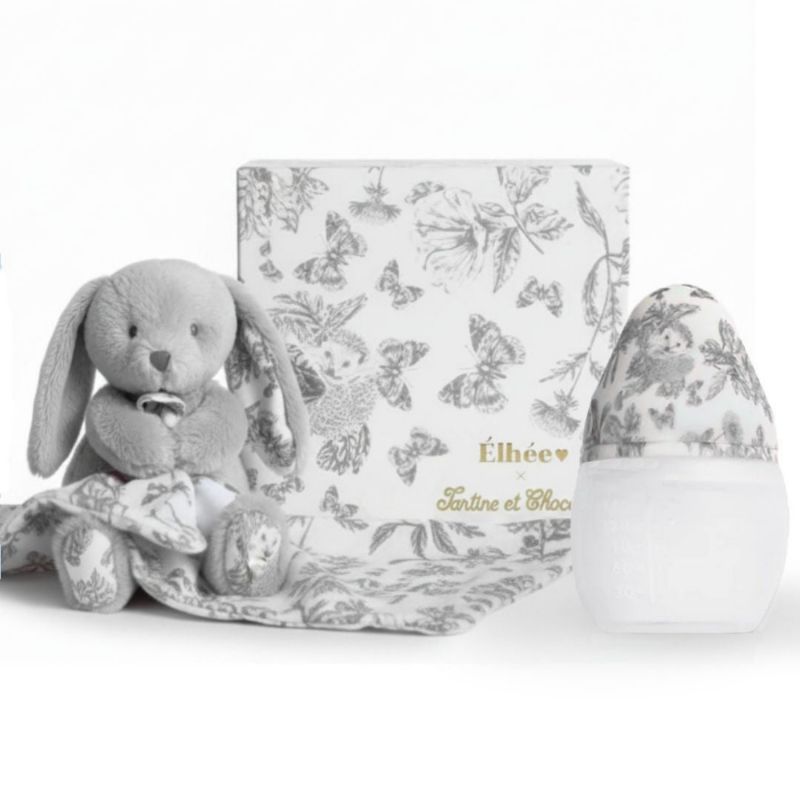 Coffret Biberon et doudou X Tartine et Chocolat Gris Elhée Produit 1