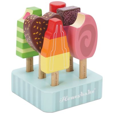 Lot de 6 glaces lollies en bois FSC