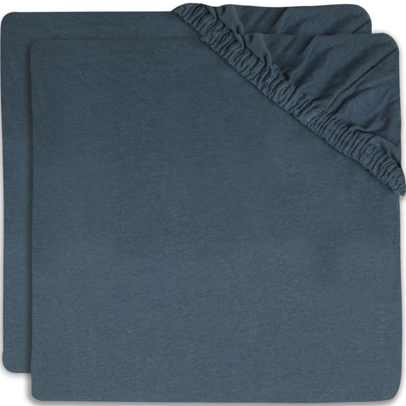 Lot de 2 draps housses de berceau bleu jean (40 x 80 cm) Jollein