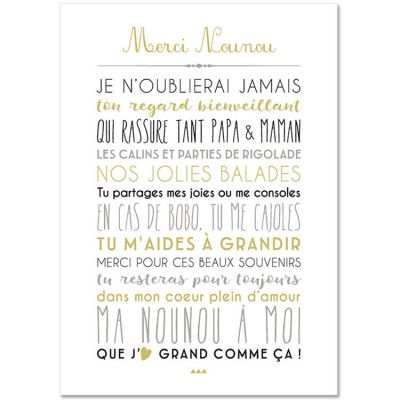 Carte Merci Nounou (15 x 21 cm)