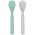 Lot de 4 cuillères en bambou gris et turquoise - Lässig Lot de 4 cuillères en bambou gris et turquoise - Lässig