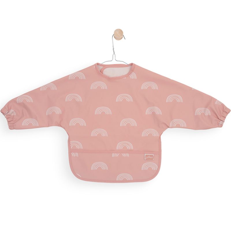 Bavoir manches longues waterproof Rainbow rose Jollein