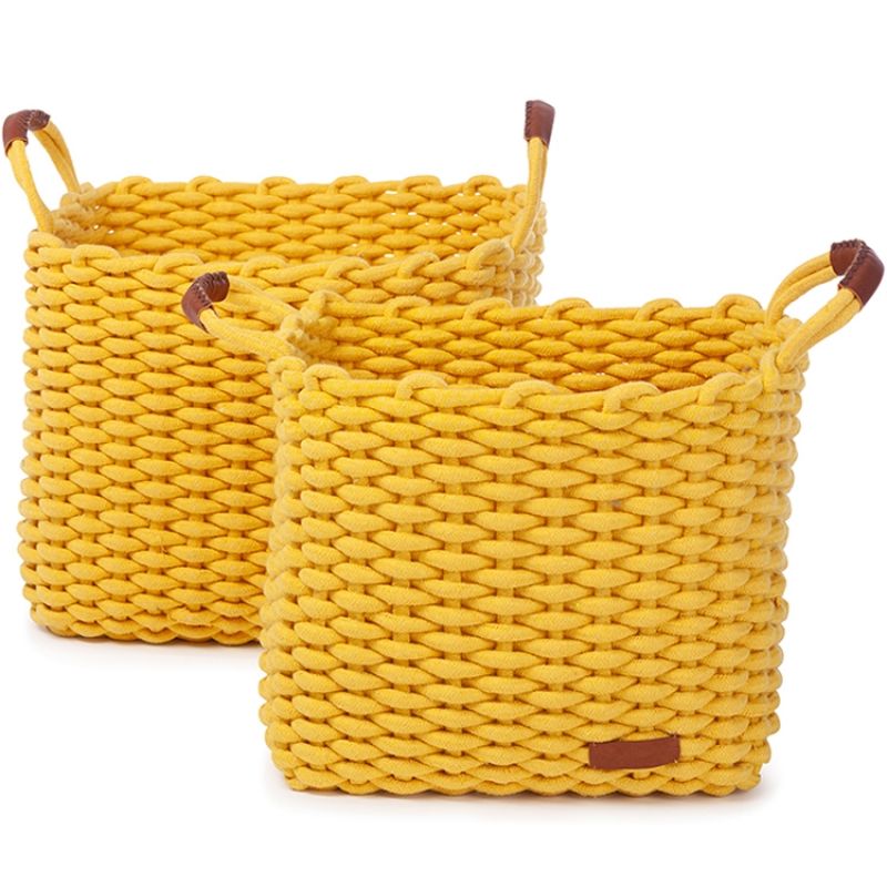 Lot de 2 paniers à jouets Dengu jaunes Kids Depot