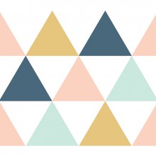 Frise papier peint triangles rose gris moutarde (4,1 m)  par Lilipinso