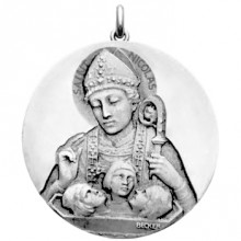 Médaille Saint Nicolas (or blanc 750°)  par Becker